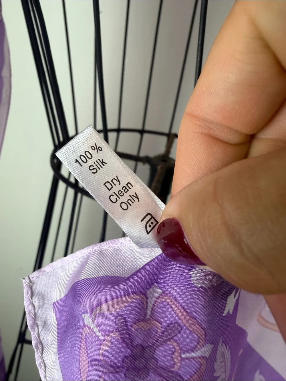 MULBERRY SILK Purple Floral Scarf